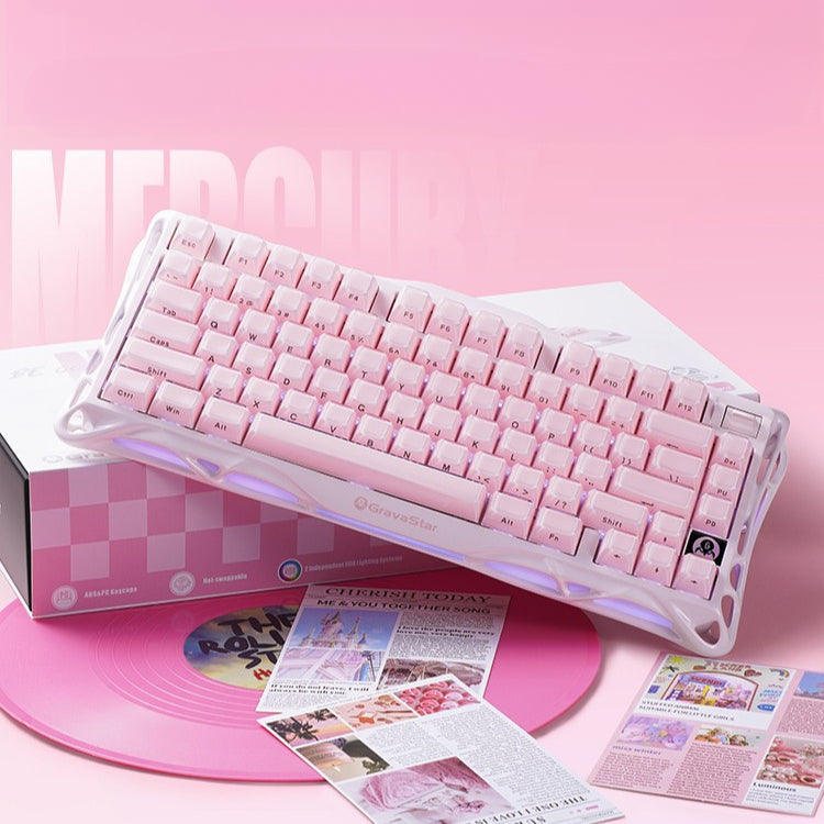 Gravastar K1 Rose Pink Jelly Wireless Gaming Mechanical Keyboard
