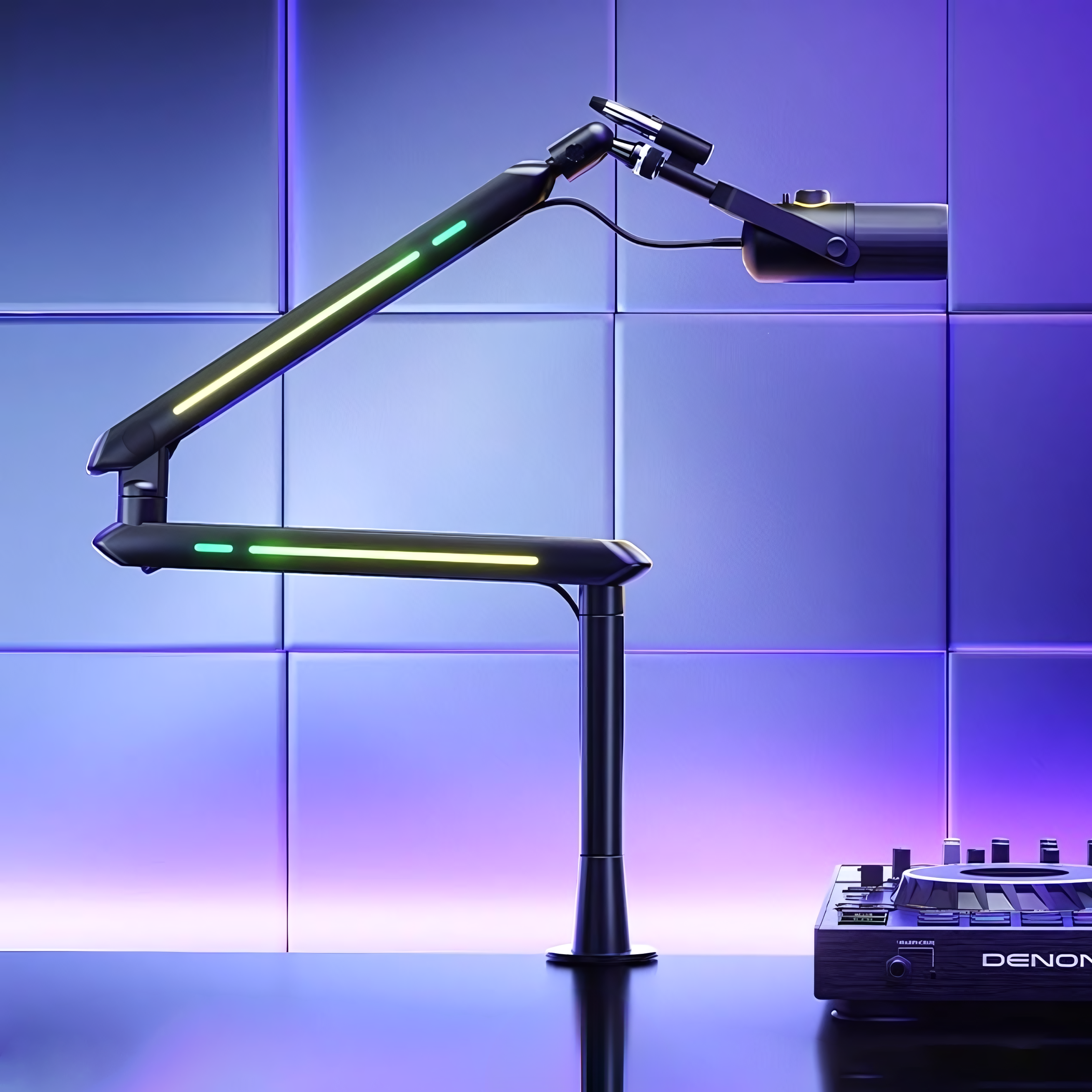 HUMANEX AX3 PRO Aluminum RGB Low Profile Mic Stand White