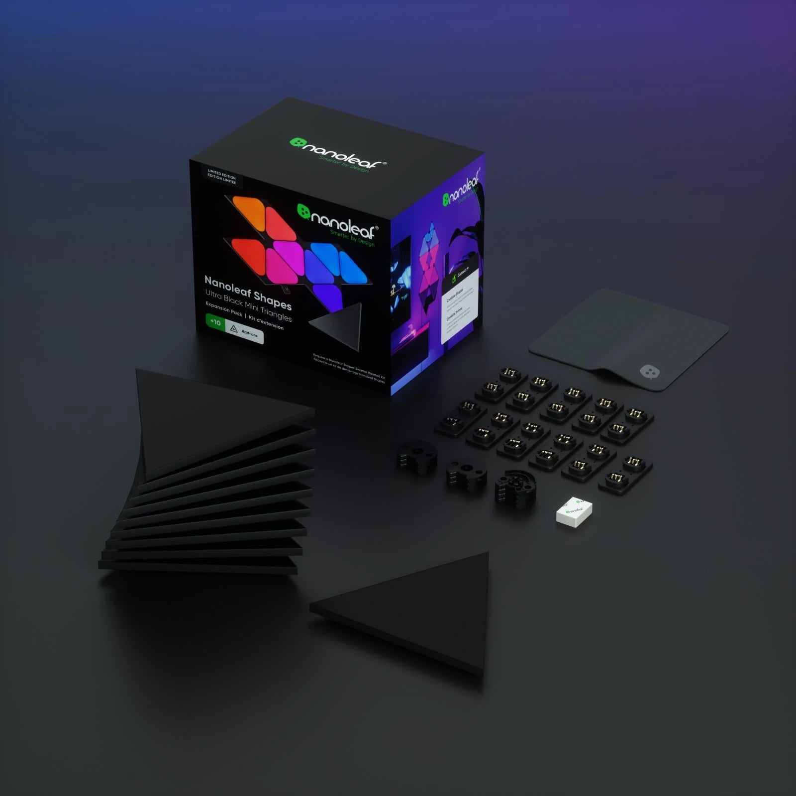 NANOLEAF (10 Panels) Black Ultra Mini Triangles Expansion Pack