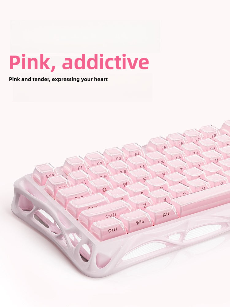 Gravastar K1 Rose Pink Jelly Wireless Gaming Mechanical Keyboard
