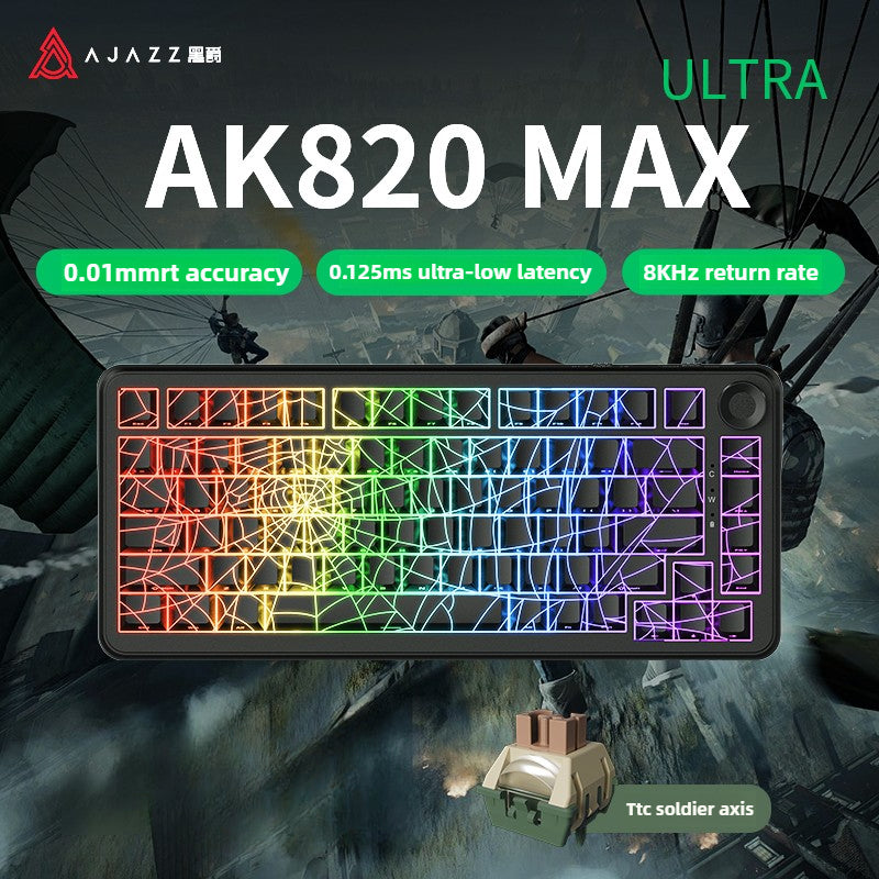 AJAZZ AK820 MAX Wireless 8K Magnetic E-Sports Keyboard 0.01mm 128K