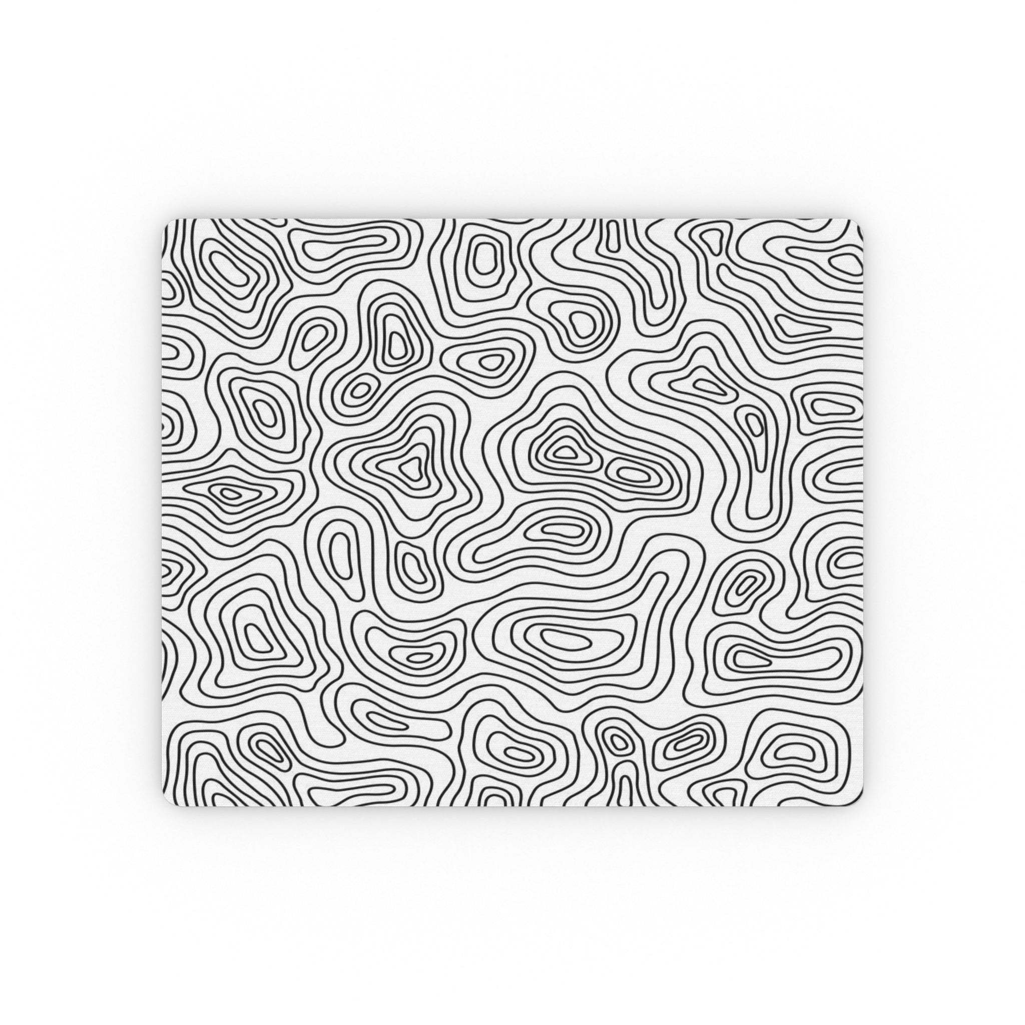 White Topo Glass Mouse Pad