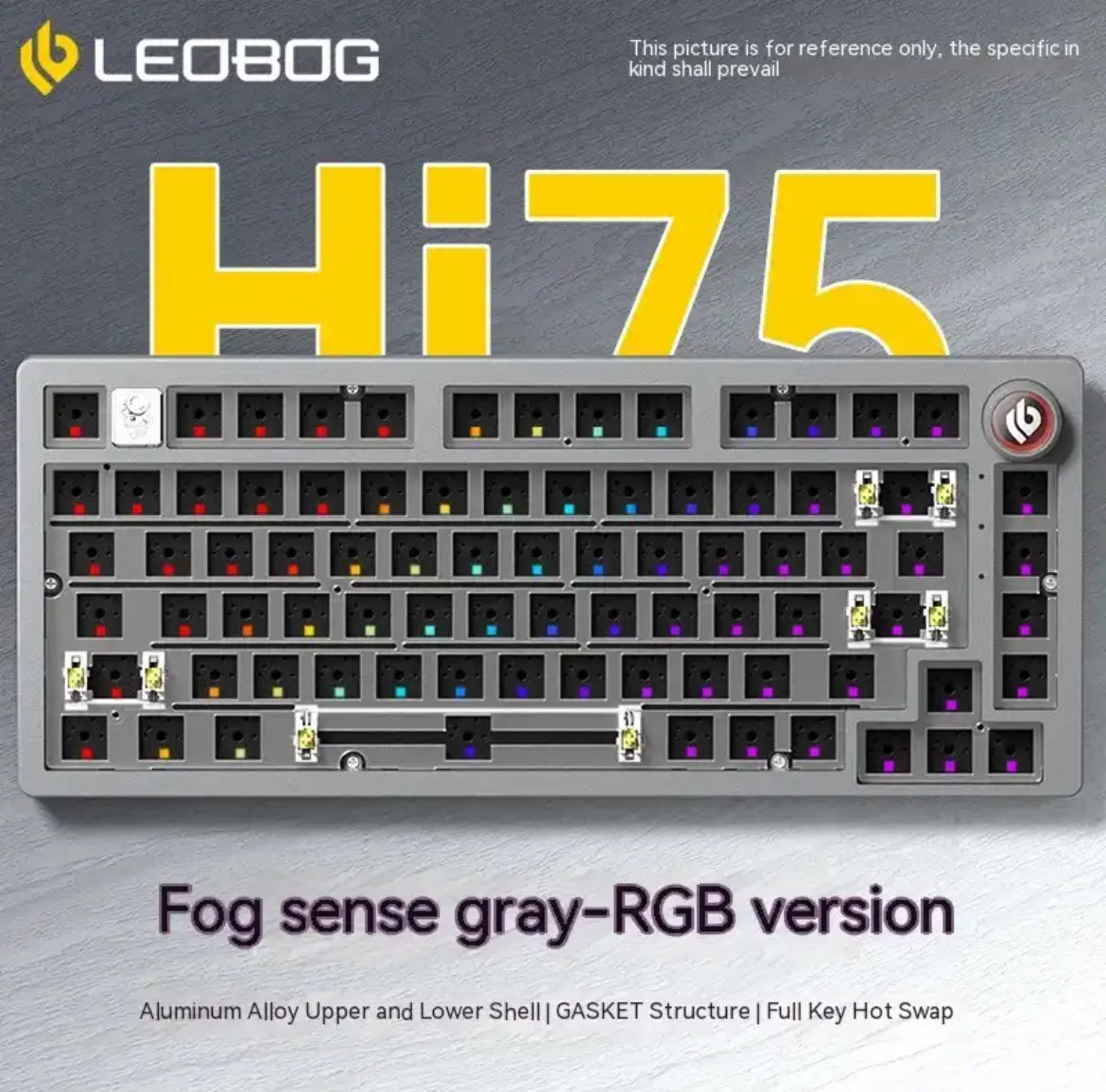 طقم لوحة مفاتيح سلكية من سبائك الألومنيوم LEOBOG Hi75 Rgb 