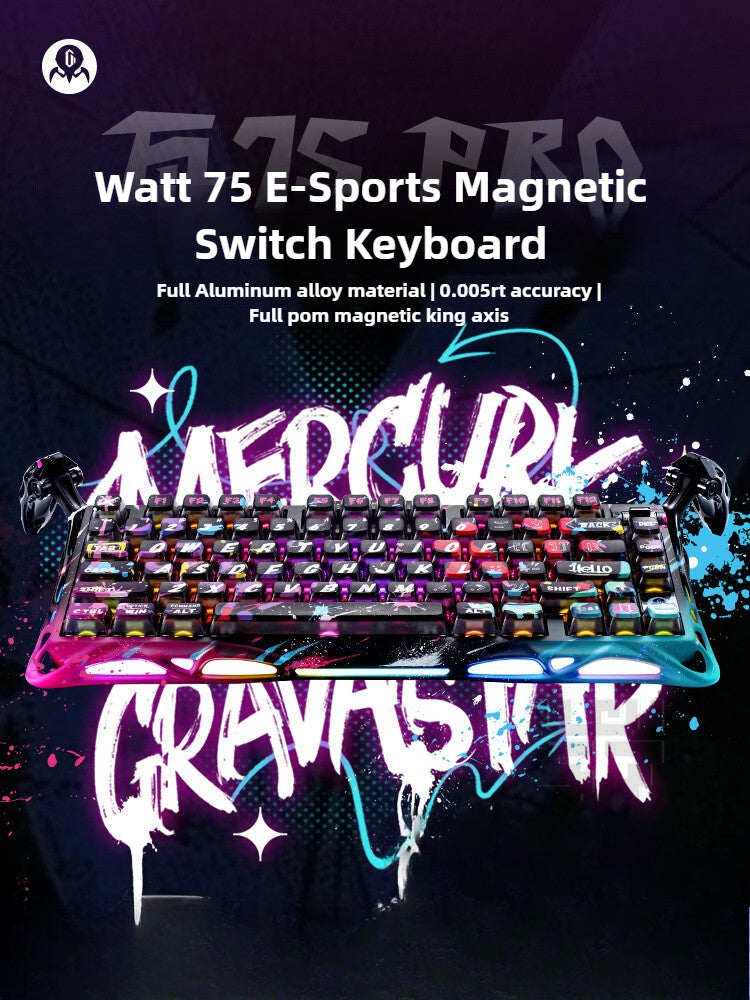 Gravastar Watt 75Pro Neon 8KHz Magnetic Aluminum Gaming Keyboard