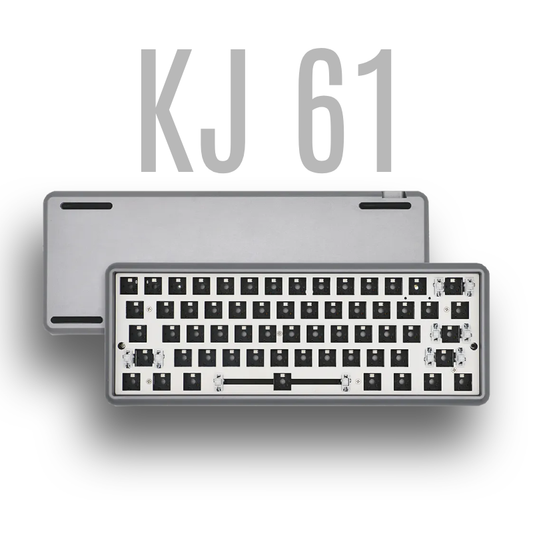 رمادي غامق KJ61 DIY أطقم CNC الألومنيوم شل RGB الساخن لوحة المفاتيح السلكية قابلة للتبديل