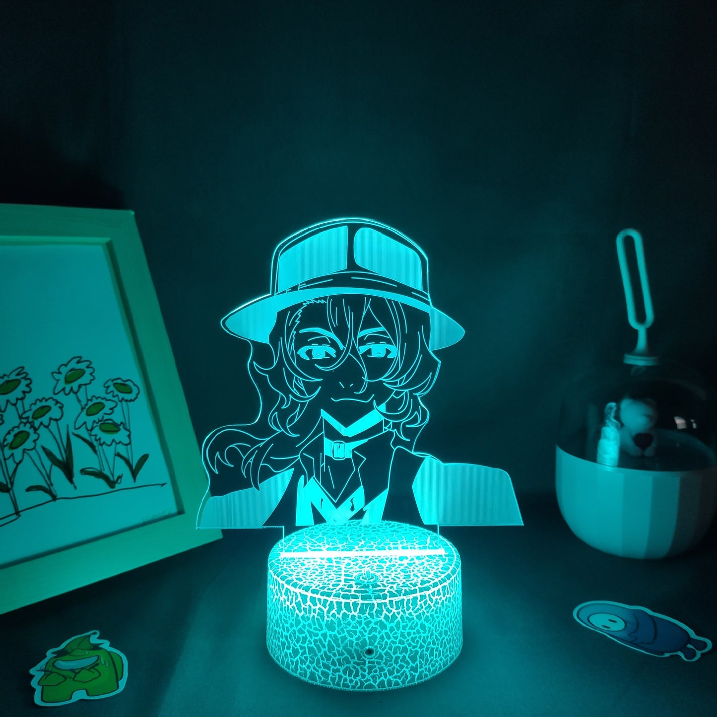 مصباح LED ليلي نيون ثلاثي الأبعاد من Bungo Stray Dogs