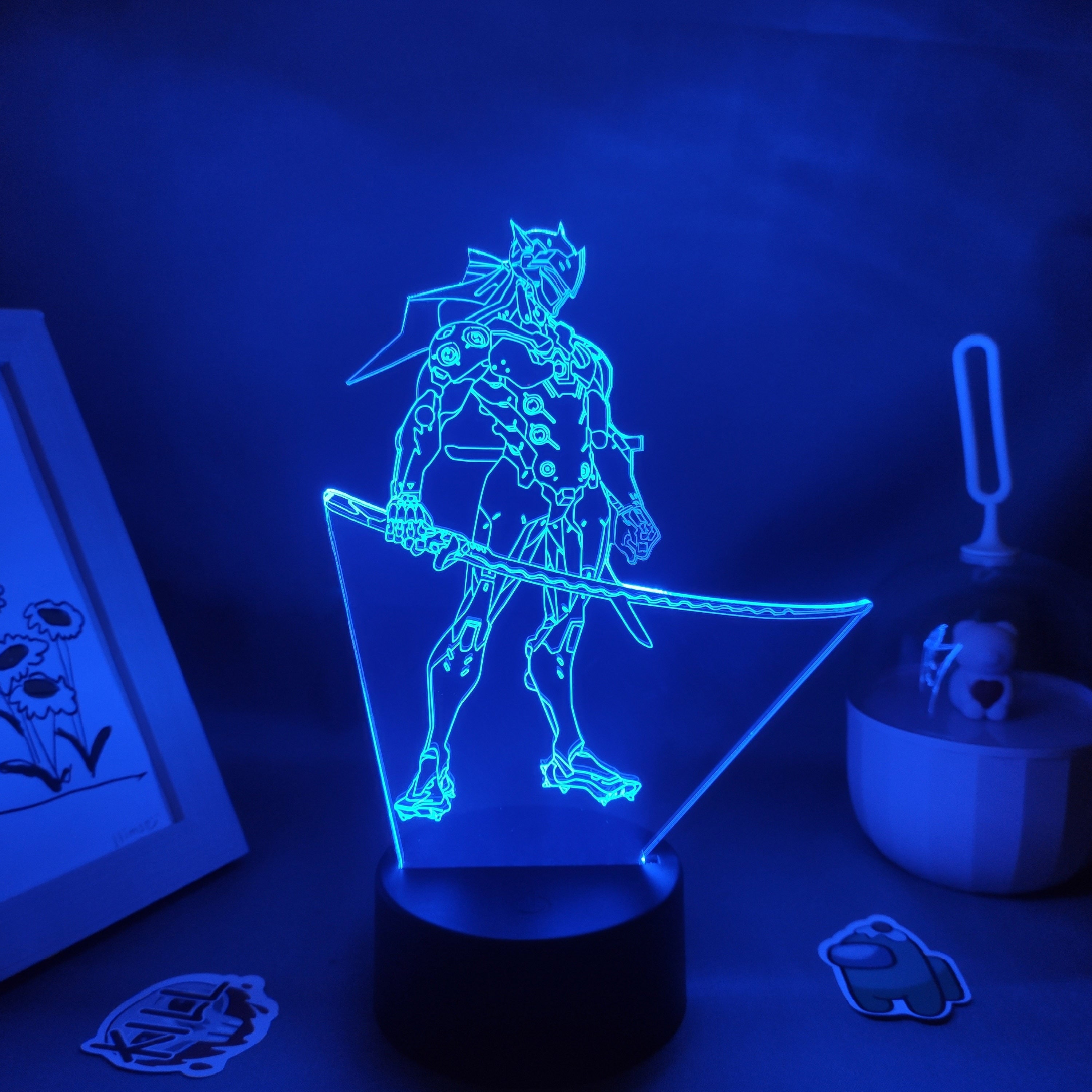 Overwatches OW Game Figure Shimada Genji 3D Lamps