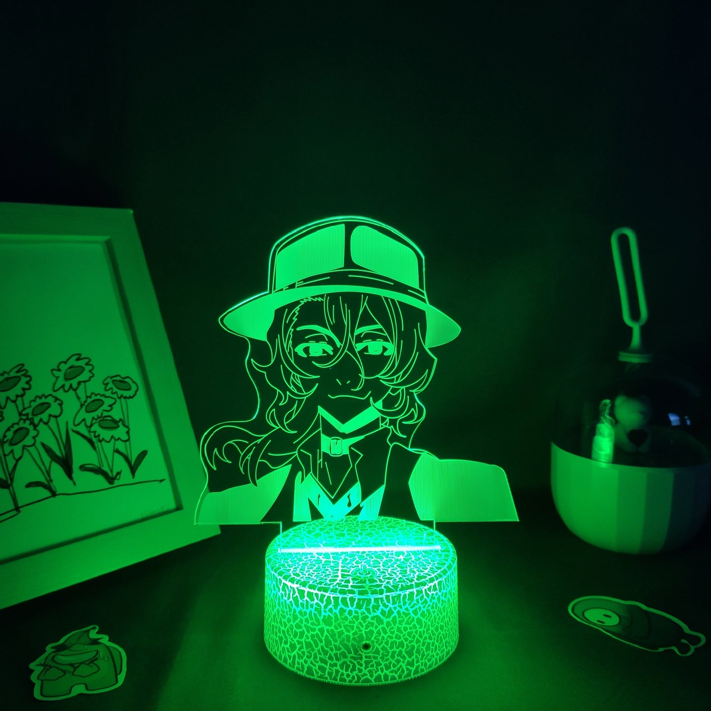 مصباح LED ليلي نيون ثلاثي الأبعاد من Bungo Stray Dogs