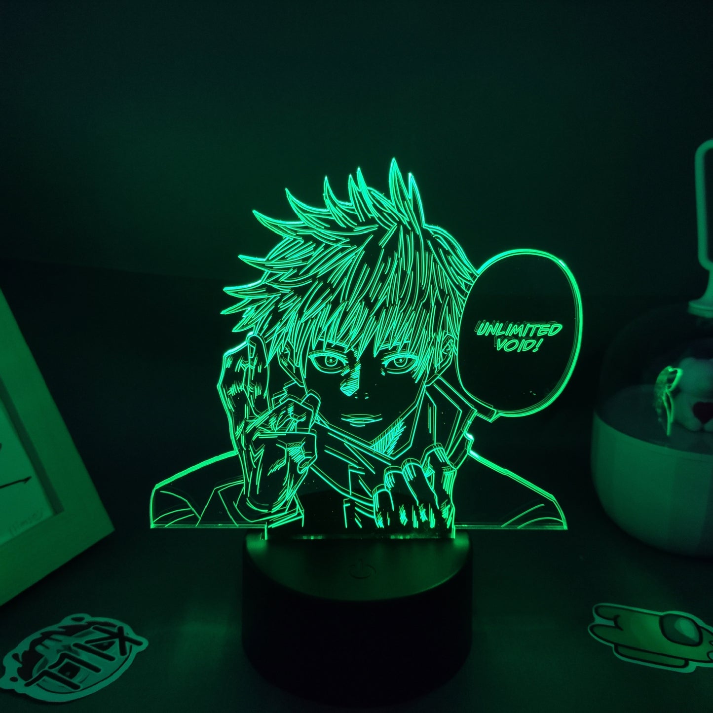 مصباح LED ثلاثي الأبعاد على شكل شخصية جوجوتسو كايسن ساتورو جوجو