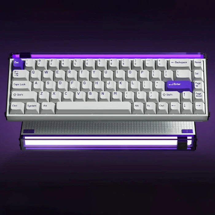 شحن مجاني MelGeek Made68 Pro Purple Magnetic E-sports Keyboard