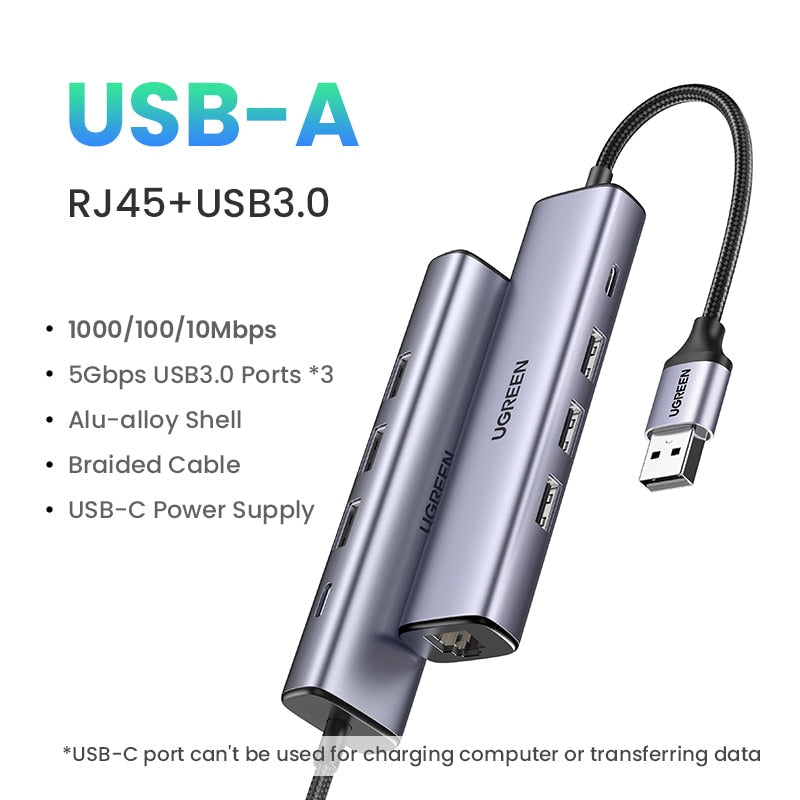 UGREEN USB C HUB 1000Mbps  Ethernet HUB USB-C To USB3.0 RJ45 for Laptop Macbook Accessories Type-C Ethernet Adapter Network Card