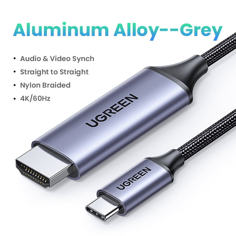 UGREEN USB C HDMI Cable Type C to HDMI 4K for TV Converter for MacBook Pro Air iPadPro Samsung Galaxy Pixelbook XPS HDMI Adapter