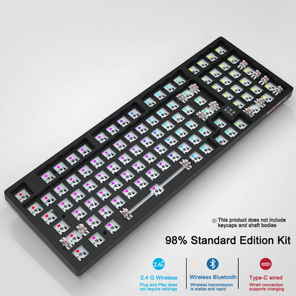 Readson RA98+ Mechanical Keyboard Kit 98% Gasket Bluetooth 2.4G Wireless Hot-swappable RGB Backlit DIY 3-mode Structure keyboard