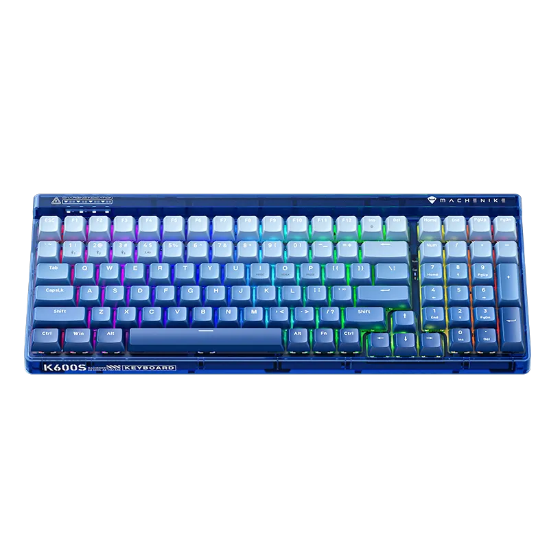 لوحة مفاتيح ميكانيكية لاسلكية Machenike K600S 96% قابلة للتبديل السريع PBT مزدوجة اللقطة Keycap RGB بإضاءة خلفية ثلاثية الوضع 