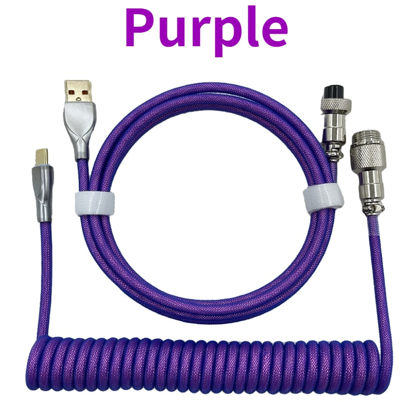 1.8M Purple Coiled Cable type C