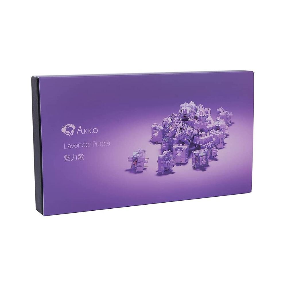 Akko CS Lavender Purple Switches 3 Pin 36gf اللمس التبديل متوافق مع لوحة المفاتيح الميكانيكية MX (45 قطعة) 