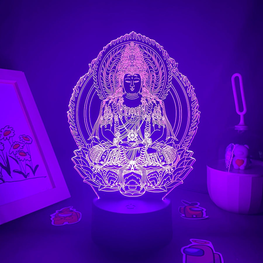 Bodhisattva Guanyin 3D LED Neon Night Lights