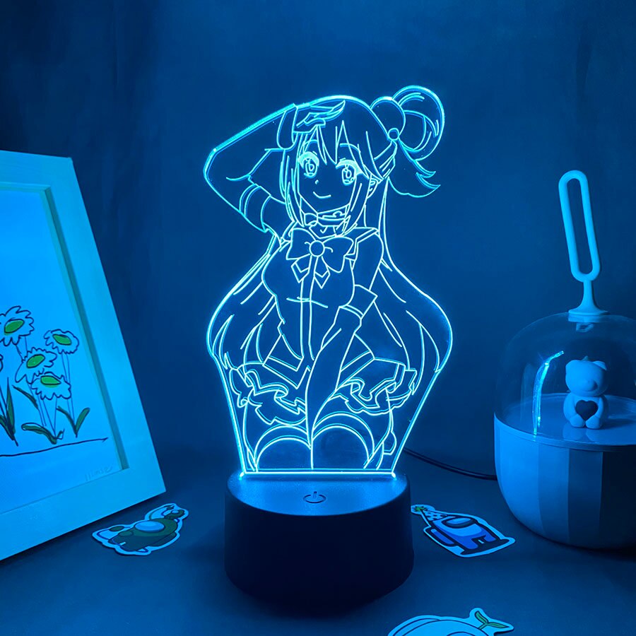 Konosuba Figure Aqua Neon Night Light