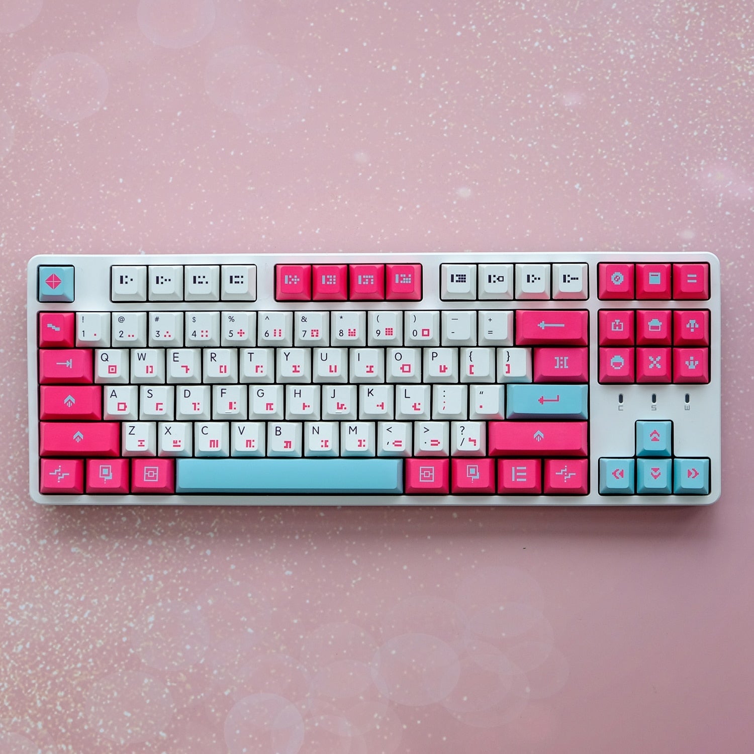 Pink Drifter PBT Keycaps Cherry Profile