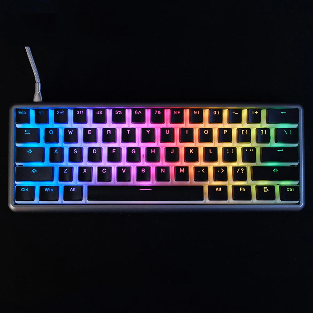 Deep Grey KJ61 DIY Kits CNC Aluminum Shell RGB Hot Swappable Wired Keyboard