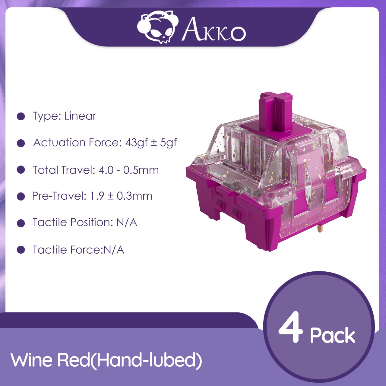 Akko CS Wine Red ( Lubed )