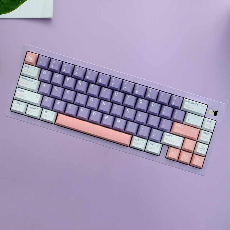 Violet Themed PBT Keycaps cherry profile