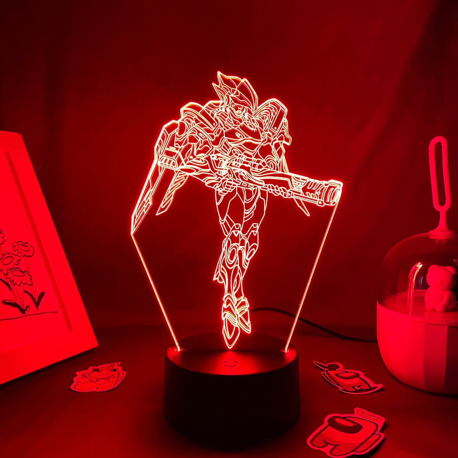 Overwatches OW Game Figure Pharah 3D Night Lights