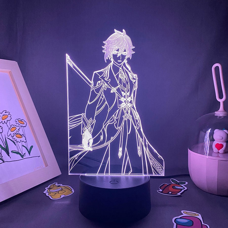 Genshin Impact Game Figure Zhong Li 3D Led Night Light