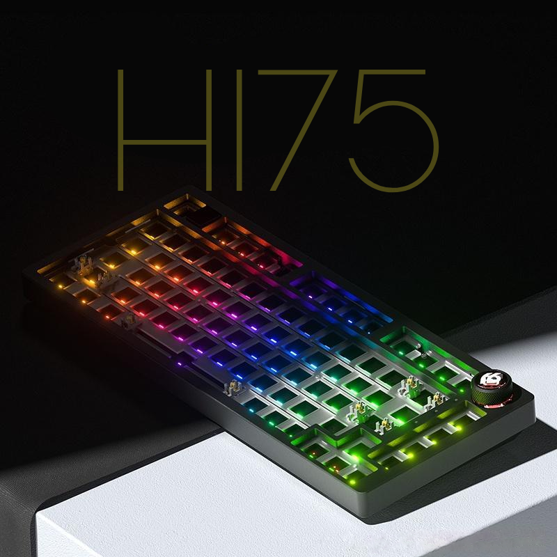 طقم لوحة مفاتيح سلكية من سبائك الألومنيوم LEOBOG Hi75 Rgb 