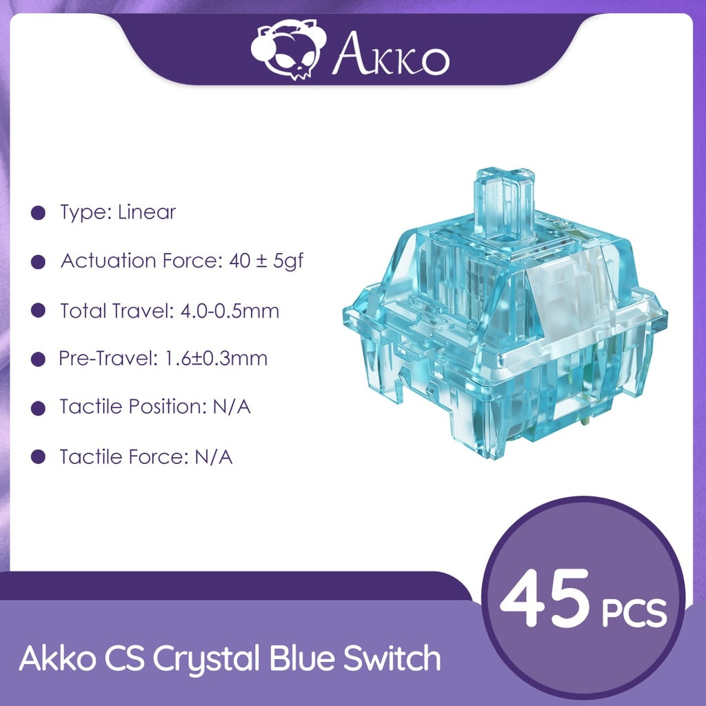 Akko CS كريستال مفتاح ميكانيكي خطي أزرق 