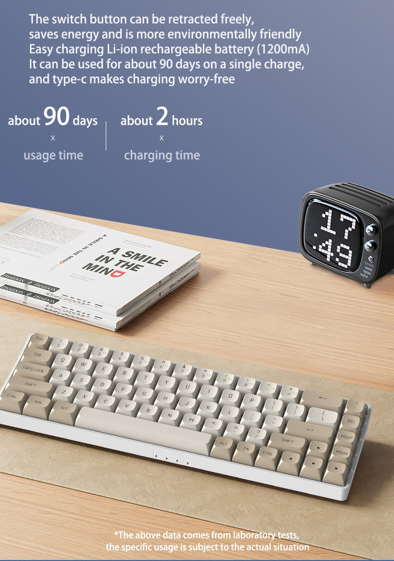 Aigo A68 لوحة مفاتيح ميكانيكية بلوتوث ثلاثية الوضع