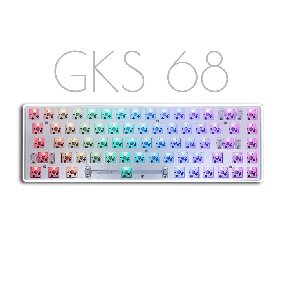 GKS68 Wireless Kit 60% hot-swappable RGB Backlit PCB DIY 3 Mode