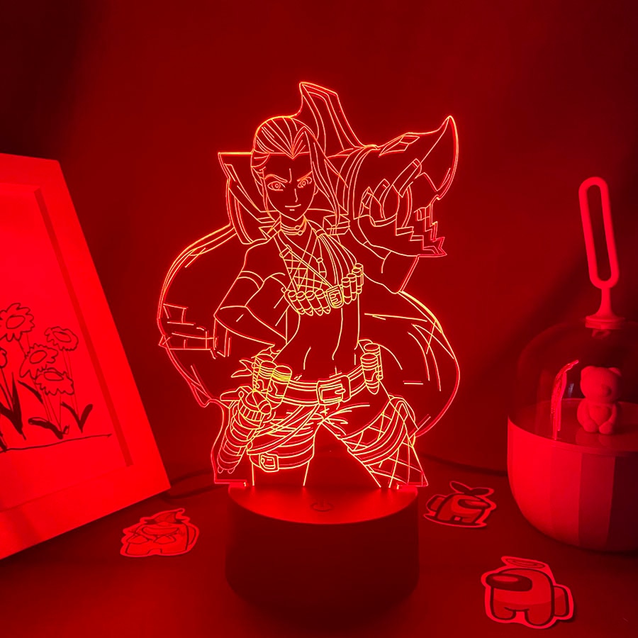 LOL League of Legends Game Figure Jinx 3D Night Light