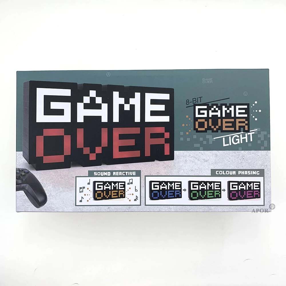 LED GAME OVER Sign Voice Control Game Icon