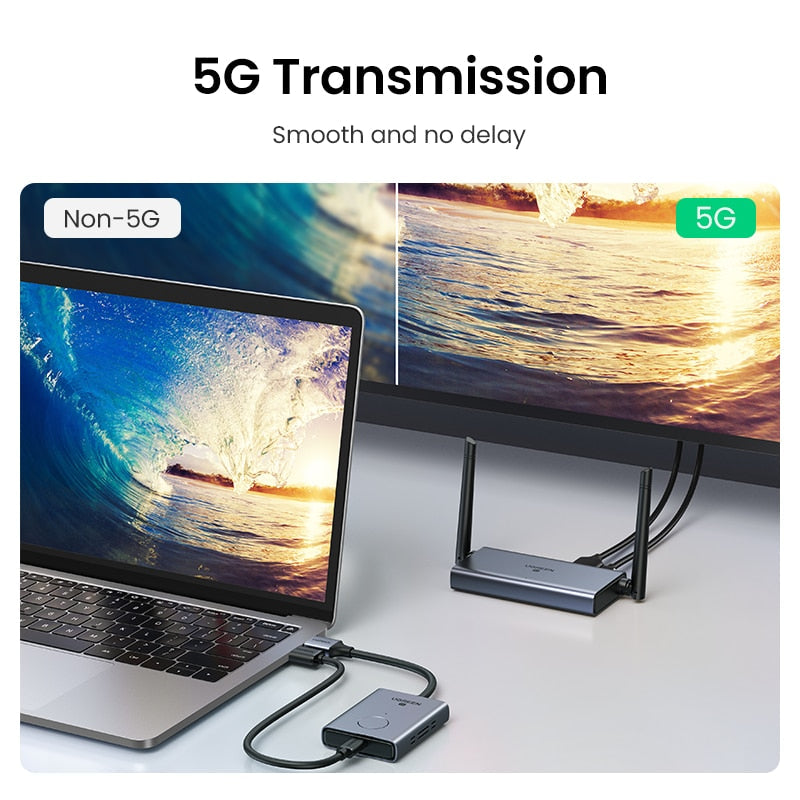 【NEW-IN】UGREEN Wireless HDMI Extender Video Transmitter &amp; Receiver Kit 5G 50M Transmits Display Dongle for TV PC PS5/4 Monitor