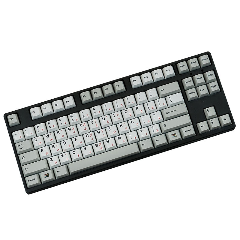 Arabic Thick Gray White Keycaps