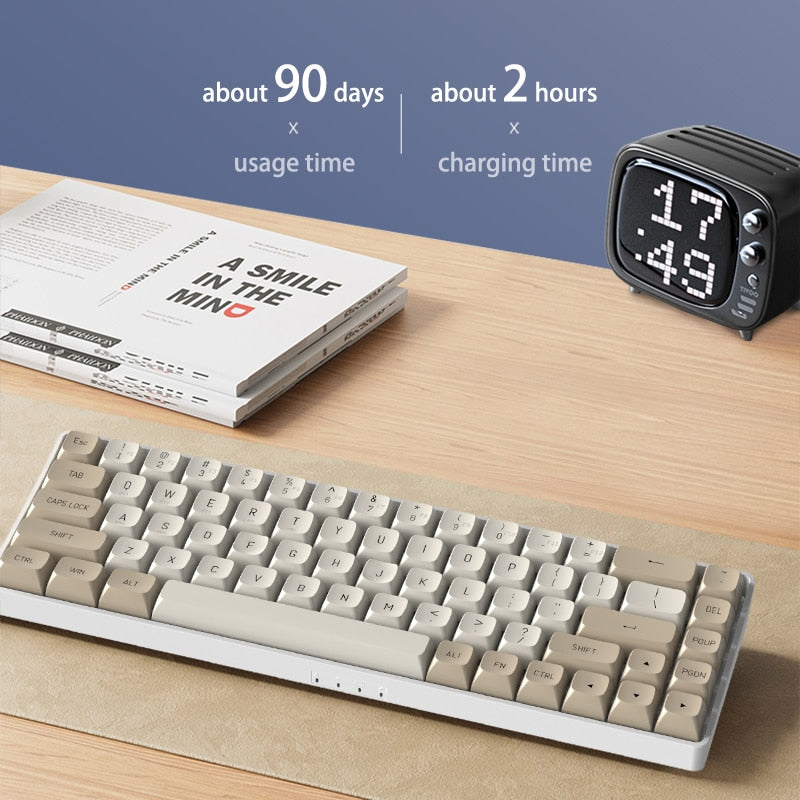 Aigo A68 لوحة مفاتيح ميكانيكية بلوتوث ثلاثية الوضع