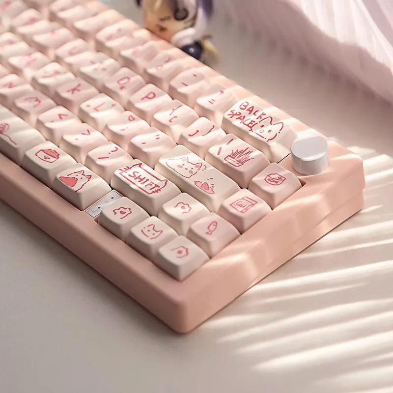 أغطية مفاتيح Pink Cat MDA PBT 