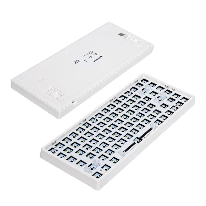 Mintcaps YQ 84 مجموعة لوحة المفاتيح الميكانيكية باللون الأبيض، اللاسلكية 84 مفتاحًا، إضاءة خلفية بيضاء قابلة للتبديل السريع
