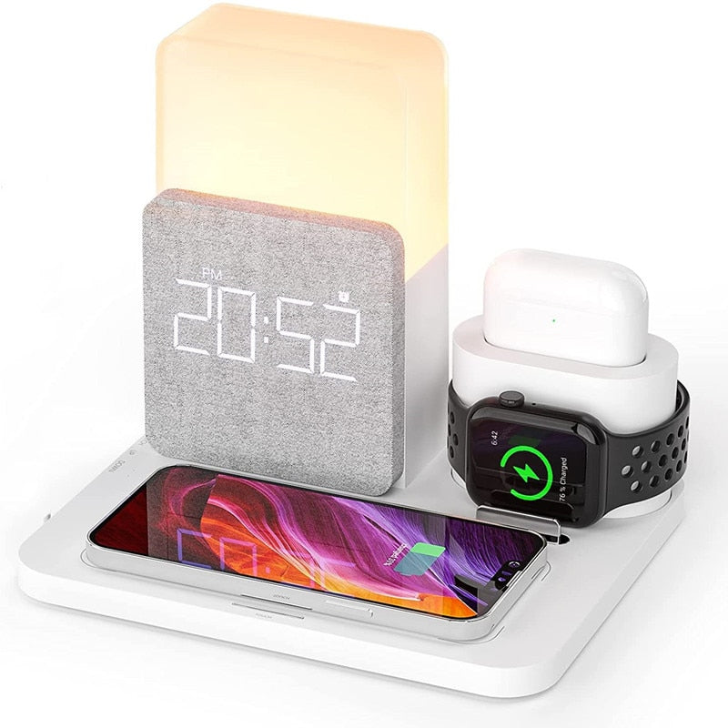 15W 3 in 1 Qi Wireless Charger with Clock