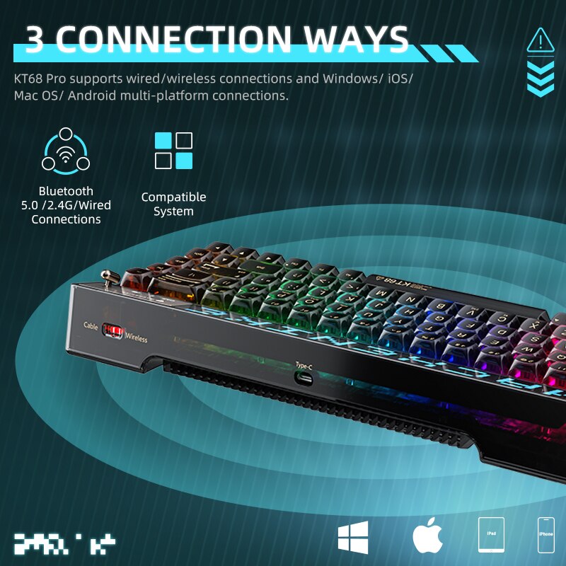 Machenike KT68 Pro Smart Screen Mechanical Keyboard – EL3BS7