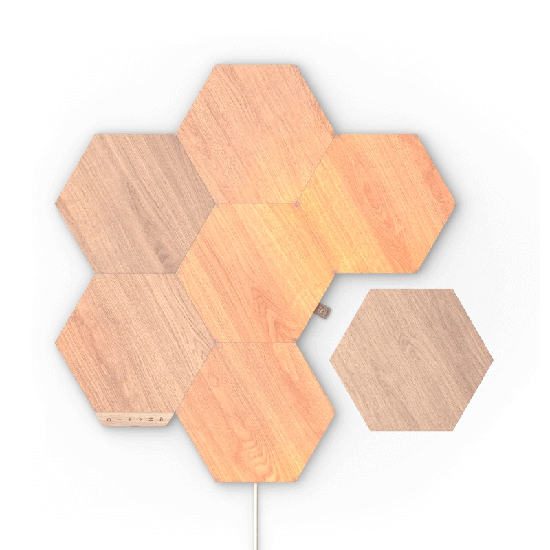 NANOLEAF (7 Panels) Wooden Hexagons Starter Kit