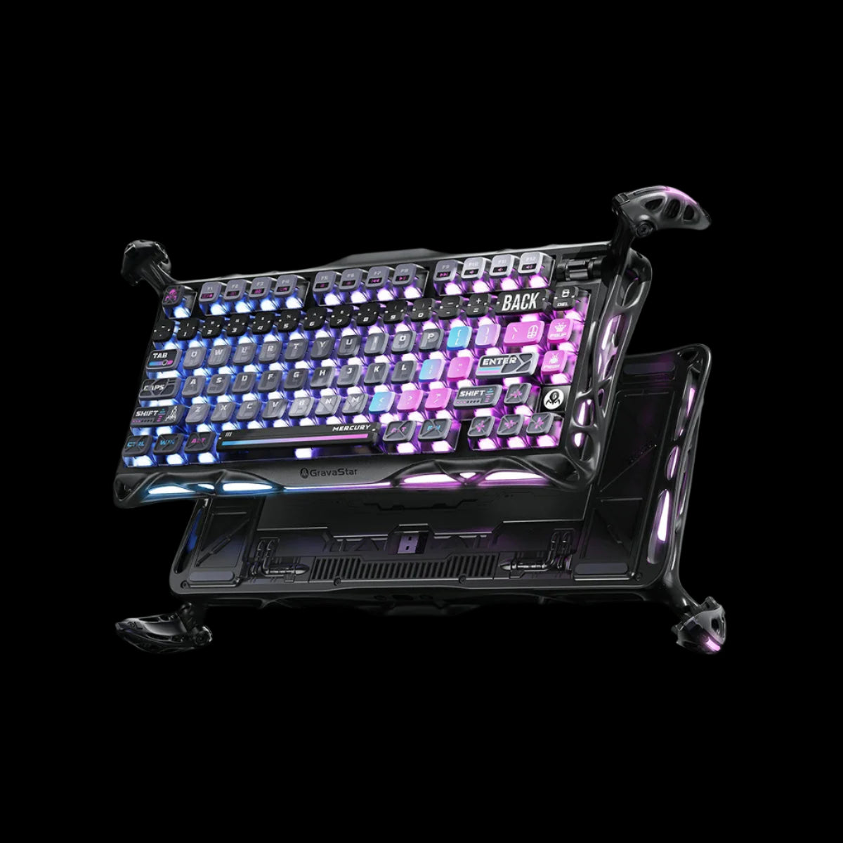 شحن مجاني Gravastar Mercury K1 Pro Special Edition - Galaxy Black Gaming Keyboard