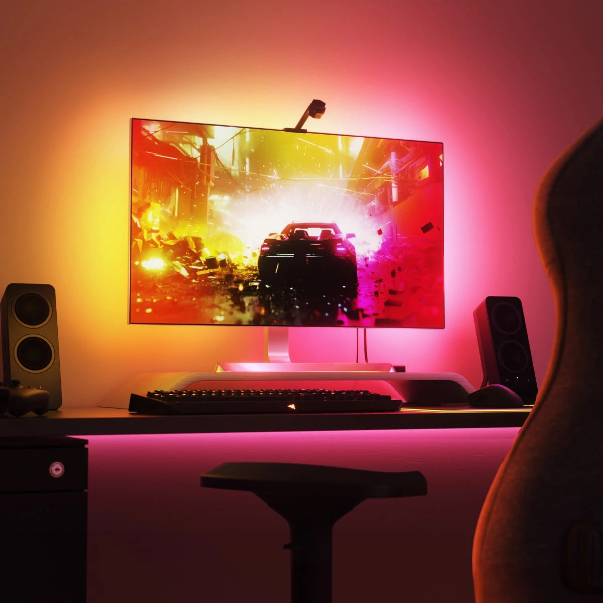 Reflect Monitor NANOLEAF 4D (TVs & Monitors Up to 65″) Screen Mirror + Lightstrip Kit ...