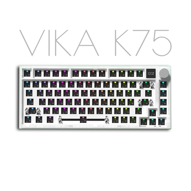 مجموعة لوحة المفاتيح الميكانيكية VIKA K75 اللاسلكية RGB مع شاشة