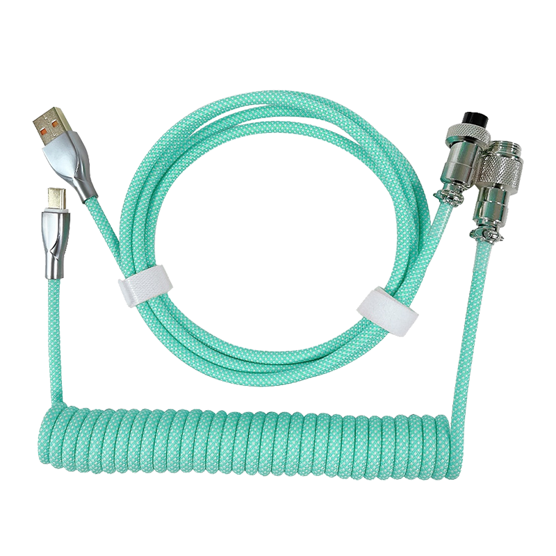 1.8M Pastel Green Coiled Cable type C