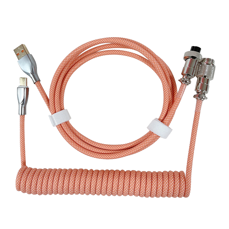 1.8M Pastel Orange Coiled Cable type C