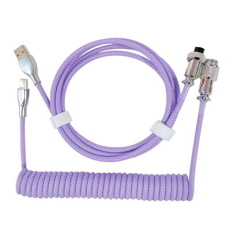 1.8M Pastel Purple Coiled Cable type C