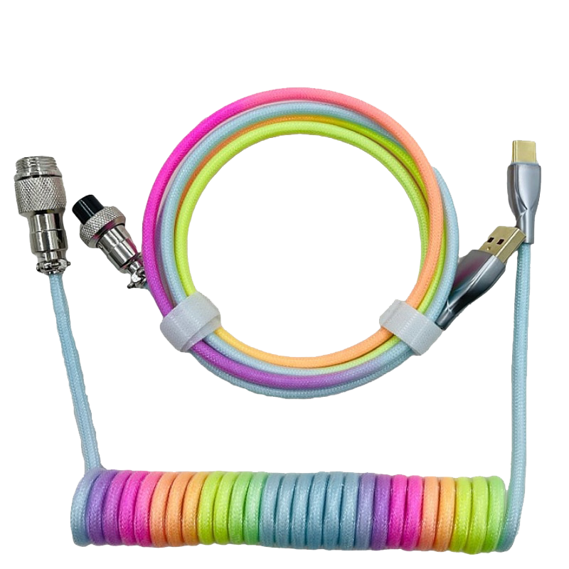 1.8M Rainbow Coiled Cable type C