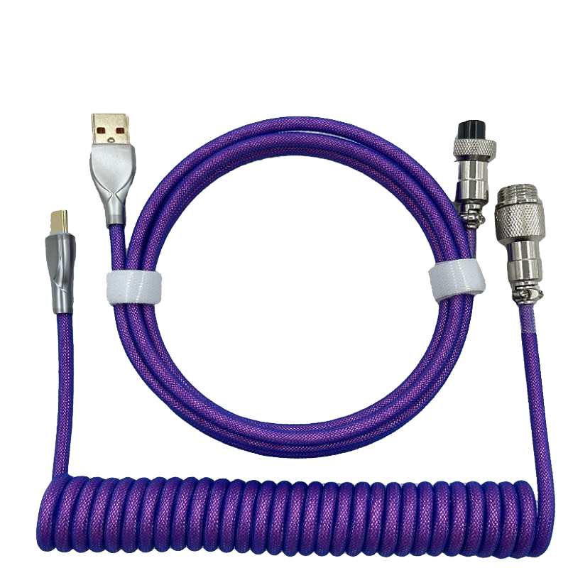 1.8M Purple Coiled Cable type C